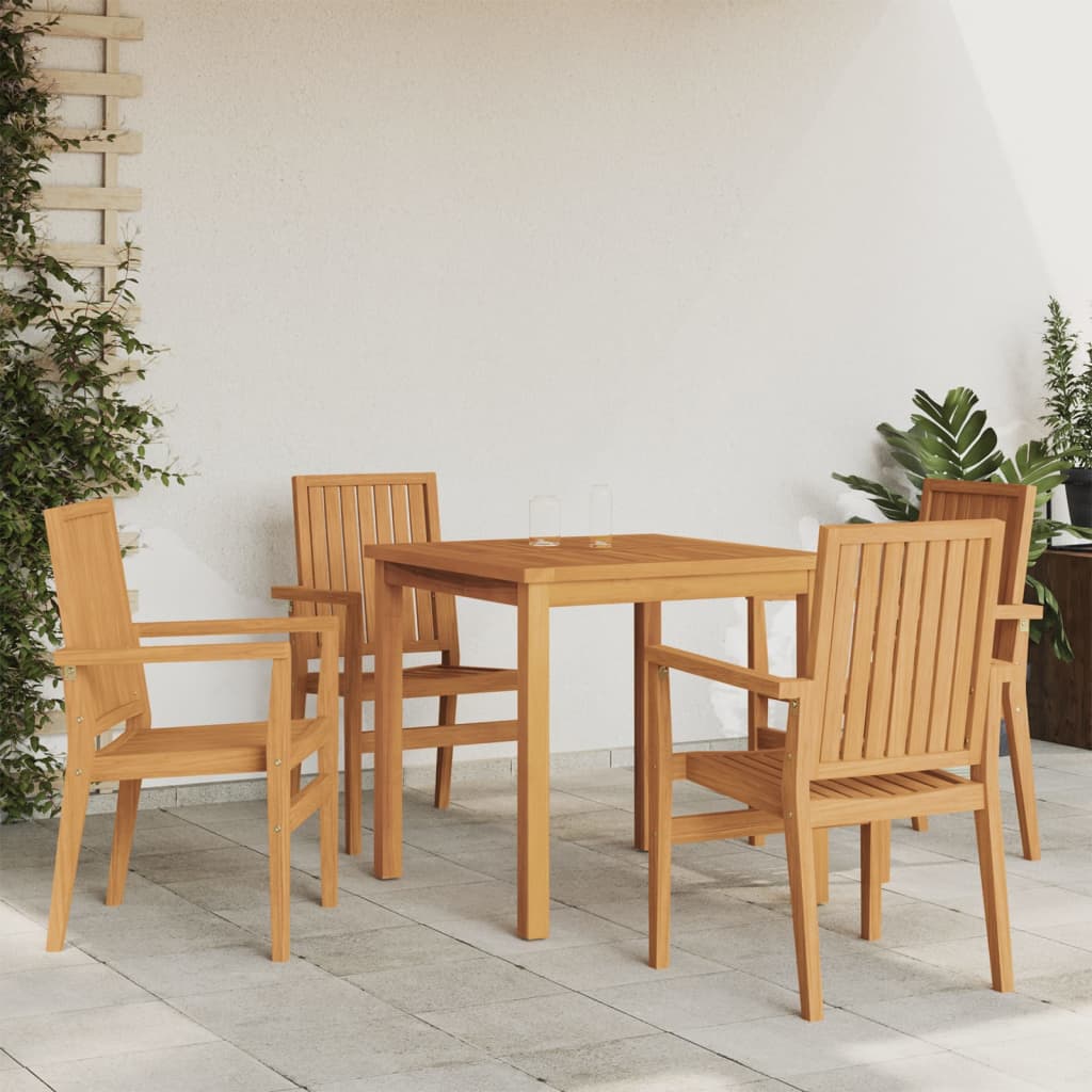 vidaXL 5-tlg. Garten-Essgruppe Massivholz Teak