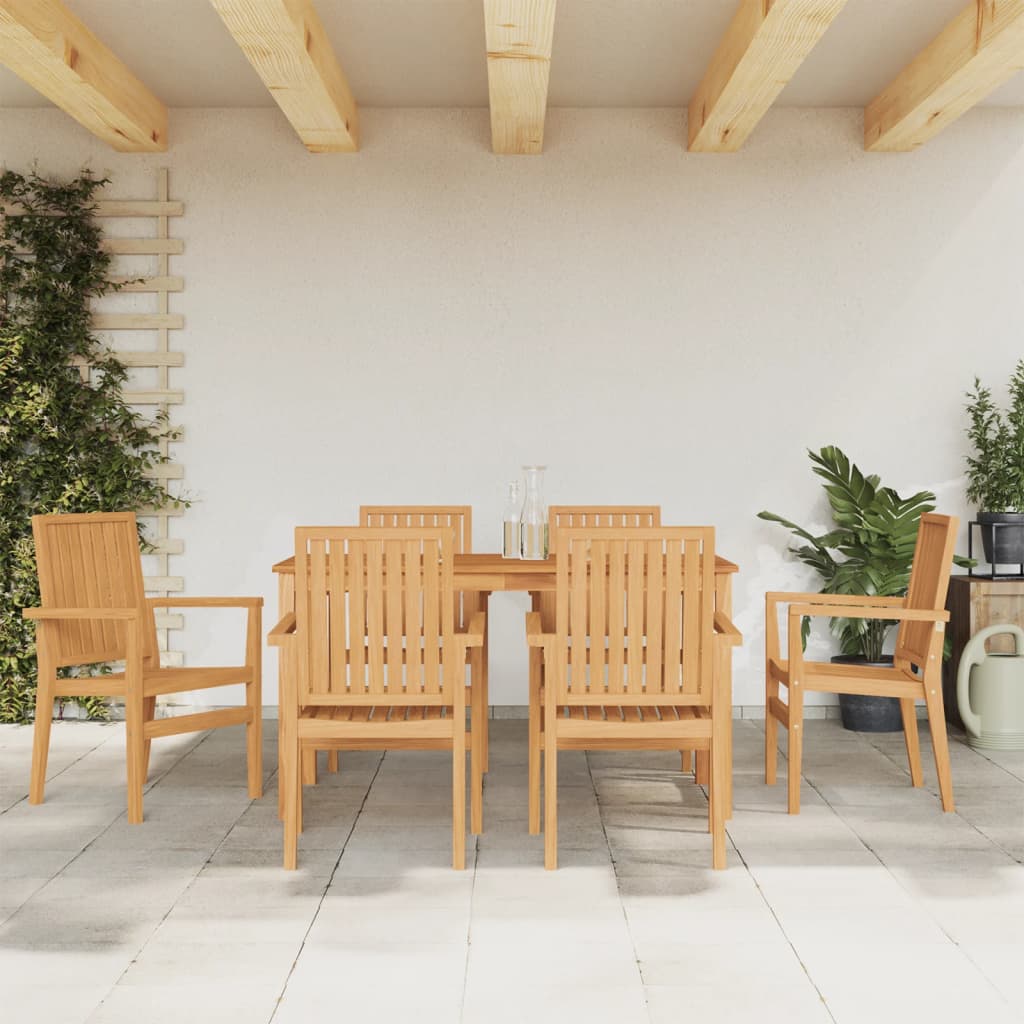 vidaXL Set mobilier de grădină, 7 piese, lemn masiv de tec