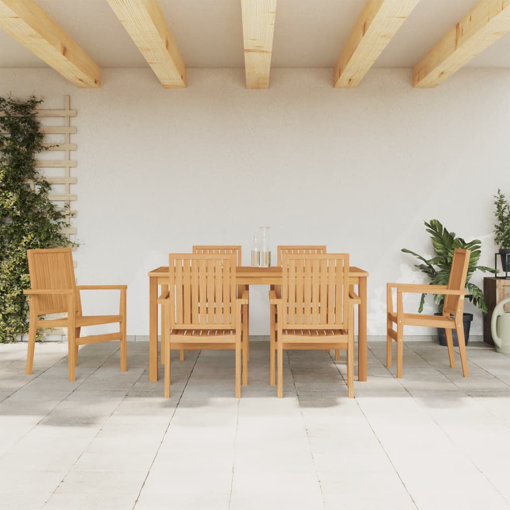 vidaXL 7-tlg. Garten-Essgruppe Massivholz Teak