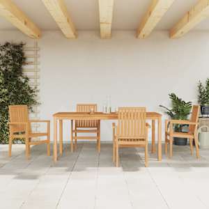 Vrtna jedilna garnitura 5-delna trdna tikovina