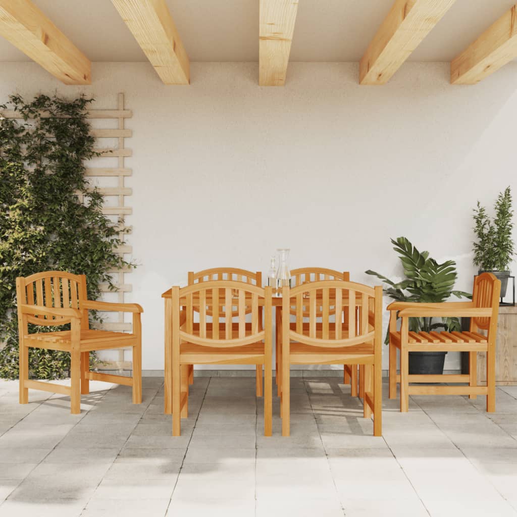 Stół ogrodowy z 6 krzesłami - Drewno Tekowe - 140x80x77cm - Brązowy