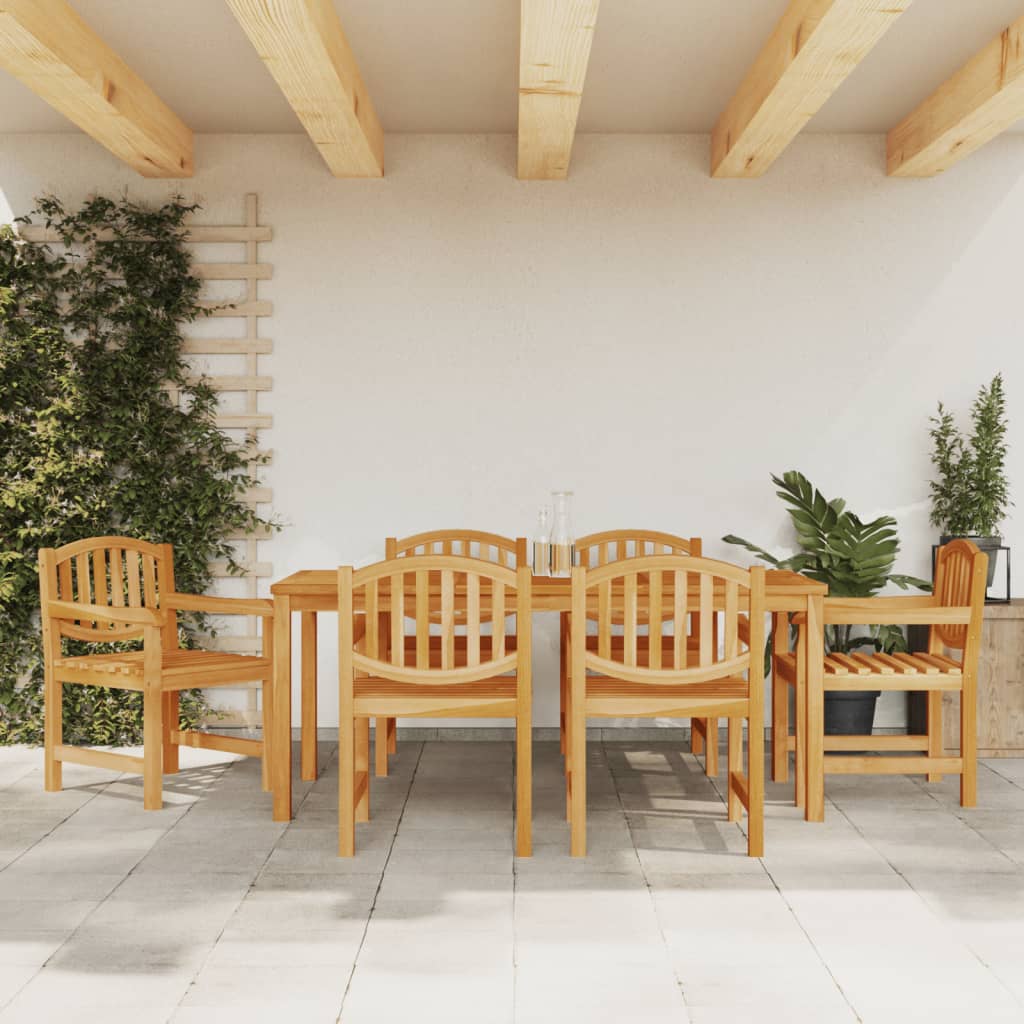 vidaXL 7-tlg. Garten-Essgruppe Massivholz Teak