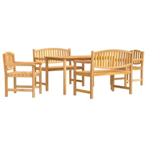 5dílný zahradní jídelní set masivní teakové dřevo - obrázek 2