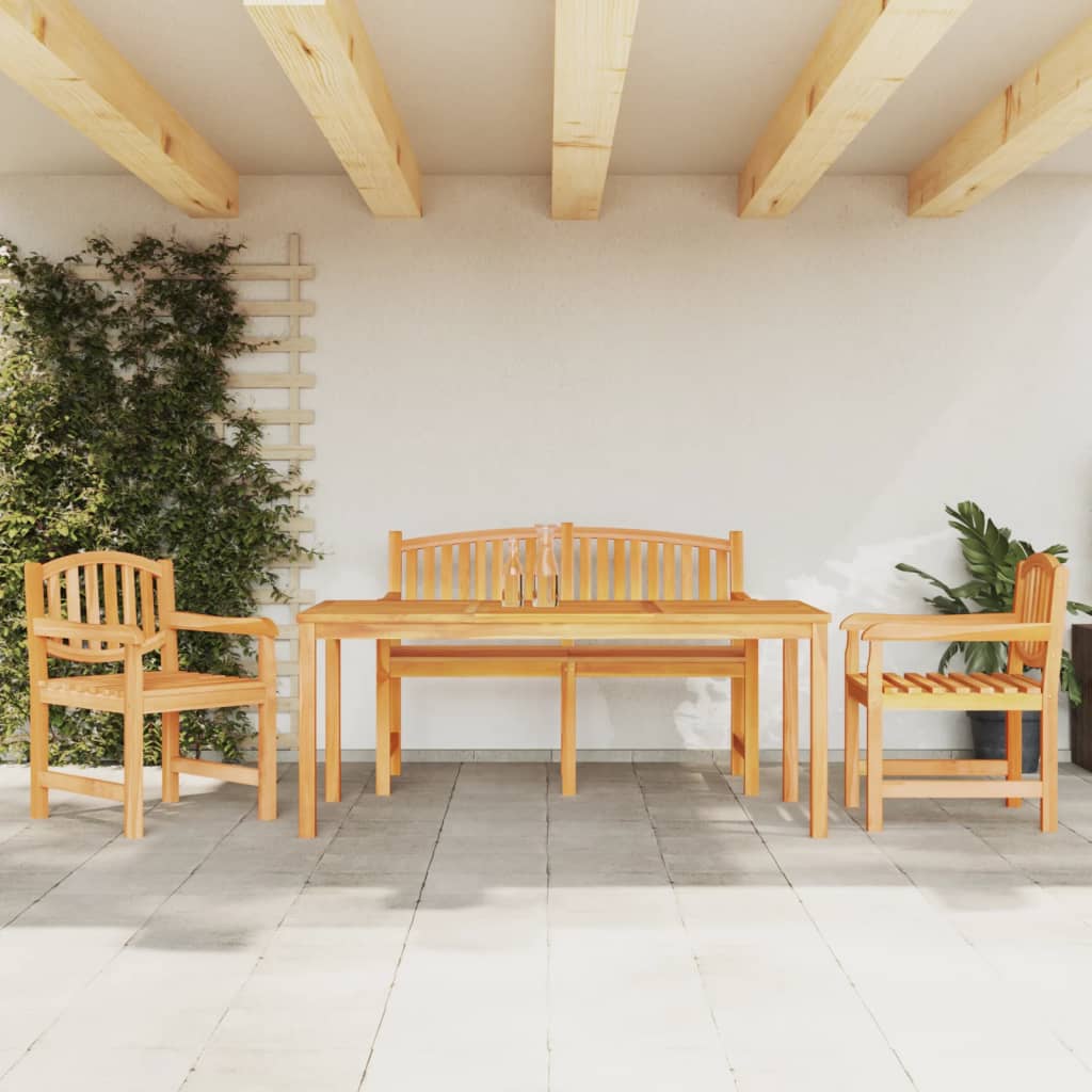 vidaXL Ensemble à dîner de jardin 4 pcs Bois de teck massif