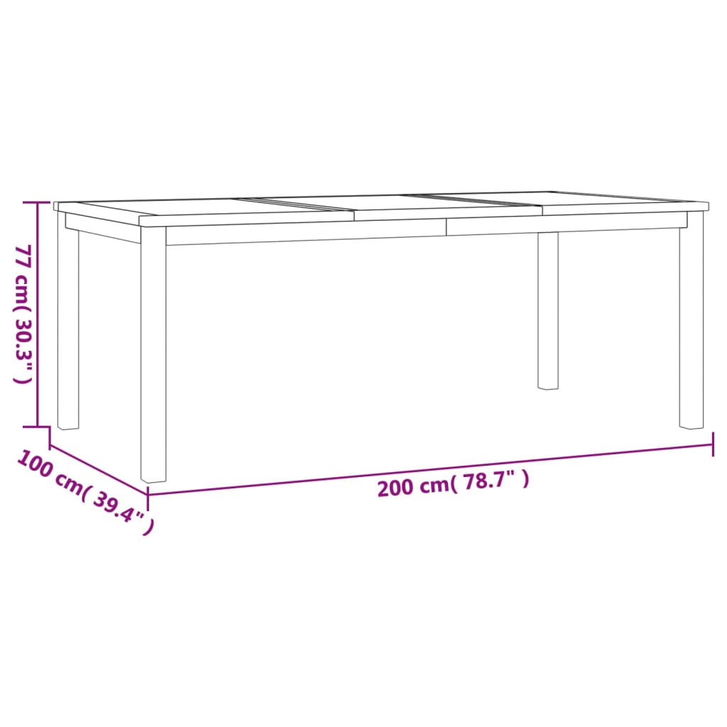 imagem de vidaXL 3 pcs conjunto de jantar para jardim madeira de teca maciça10