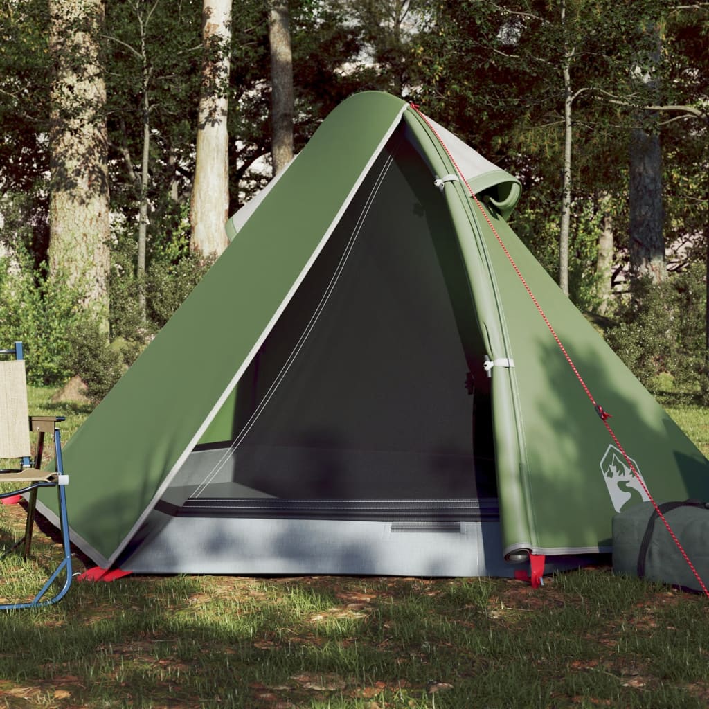 vidaXL Cort de camping 2 pers. verde, impermeabil, configurare rapidă