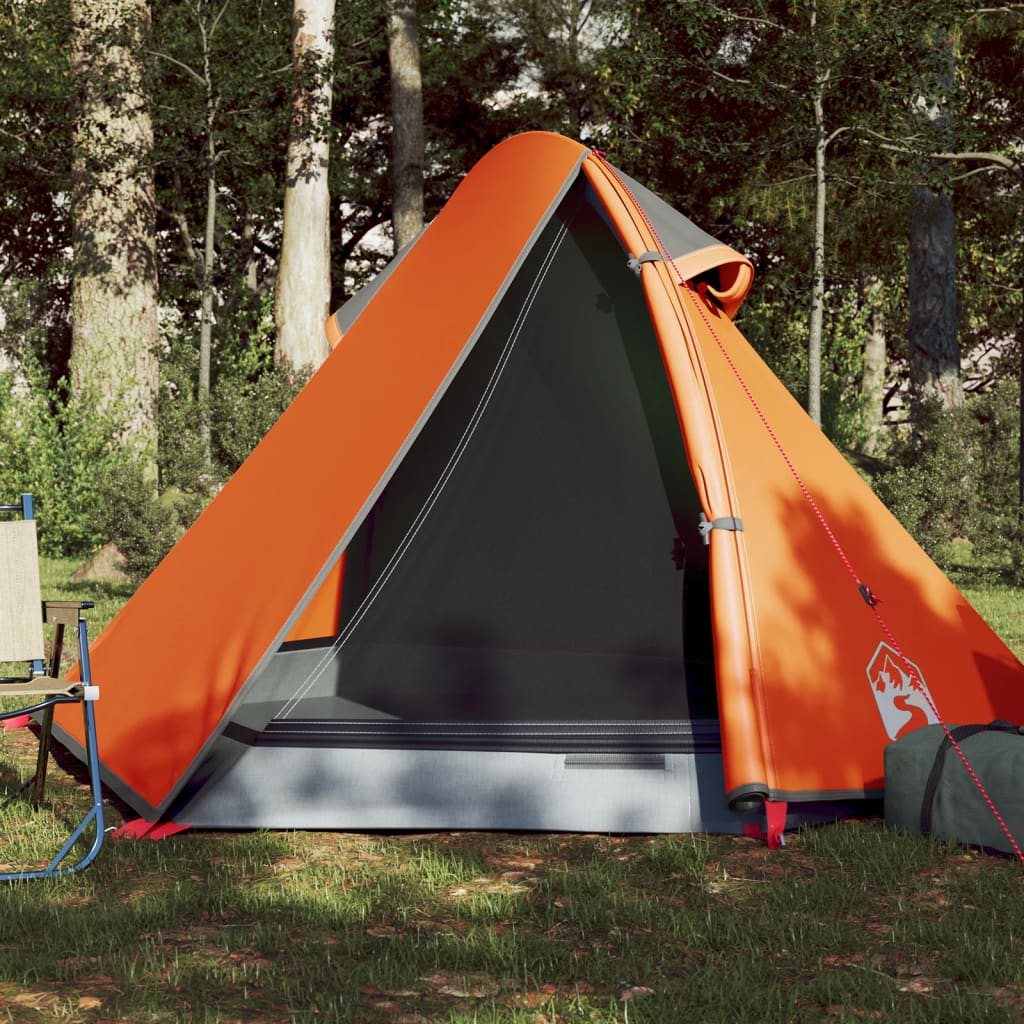vidaXL Cort camping 2 persoane gri/portocaliu 267x154x117cm tafta 185T