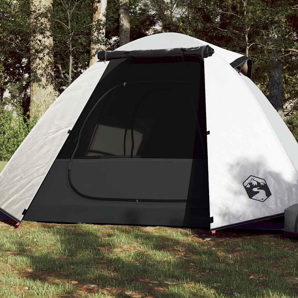 vidaXL 2-personers campingtelt vandtæt mørklægningsstof hvid