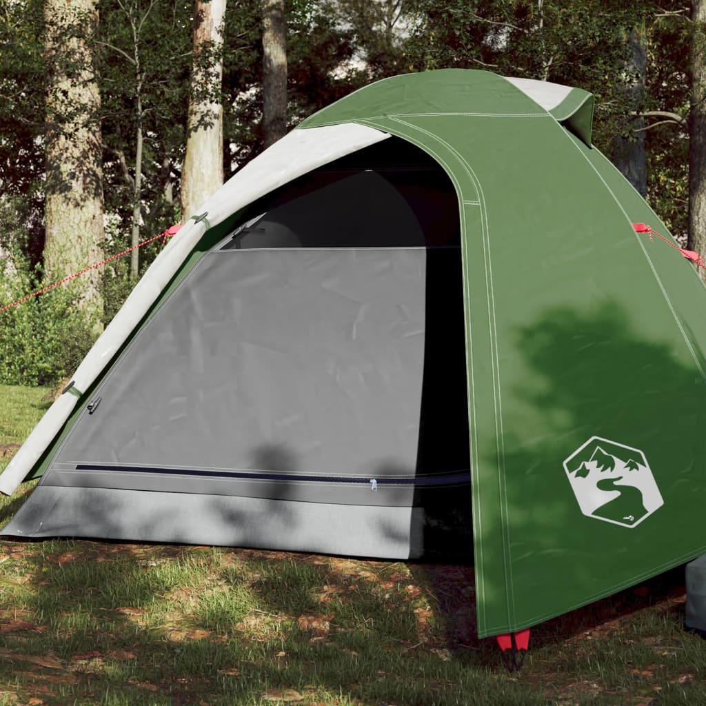 vidaXL Cort de camping 2 persoane, verde, 264x210x125 cm, tafta 185T