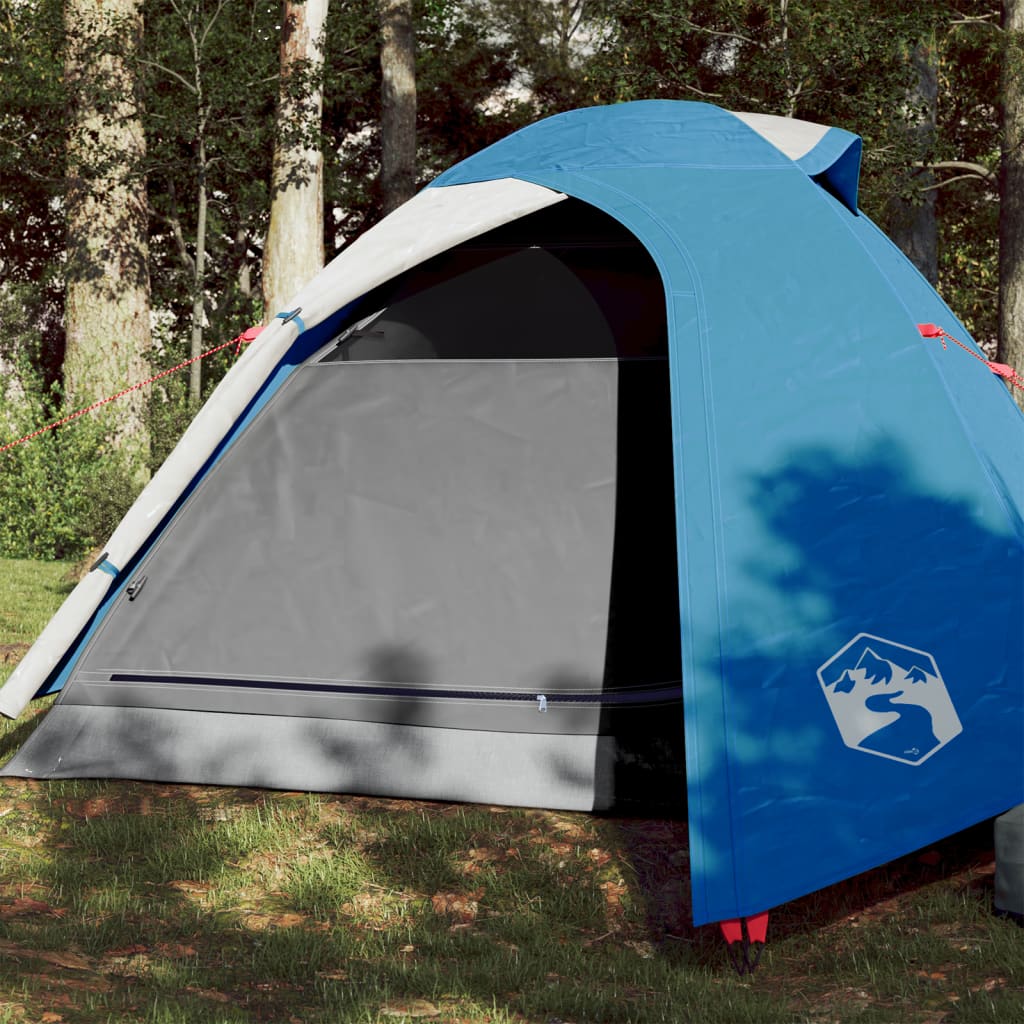 Campingzelt 2 Personen Blau 264x210x125 cm 185T Taft