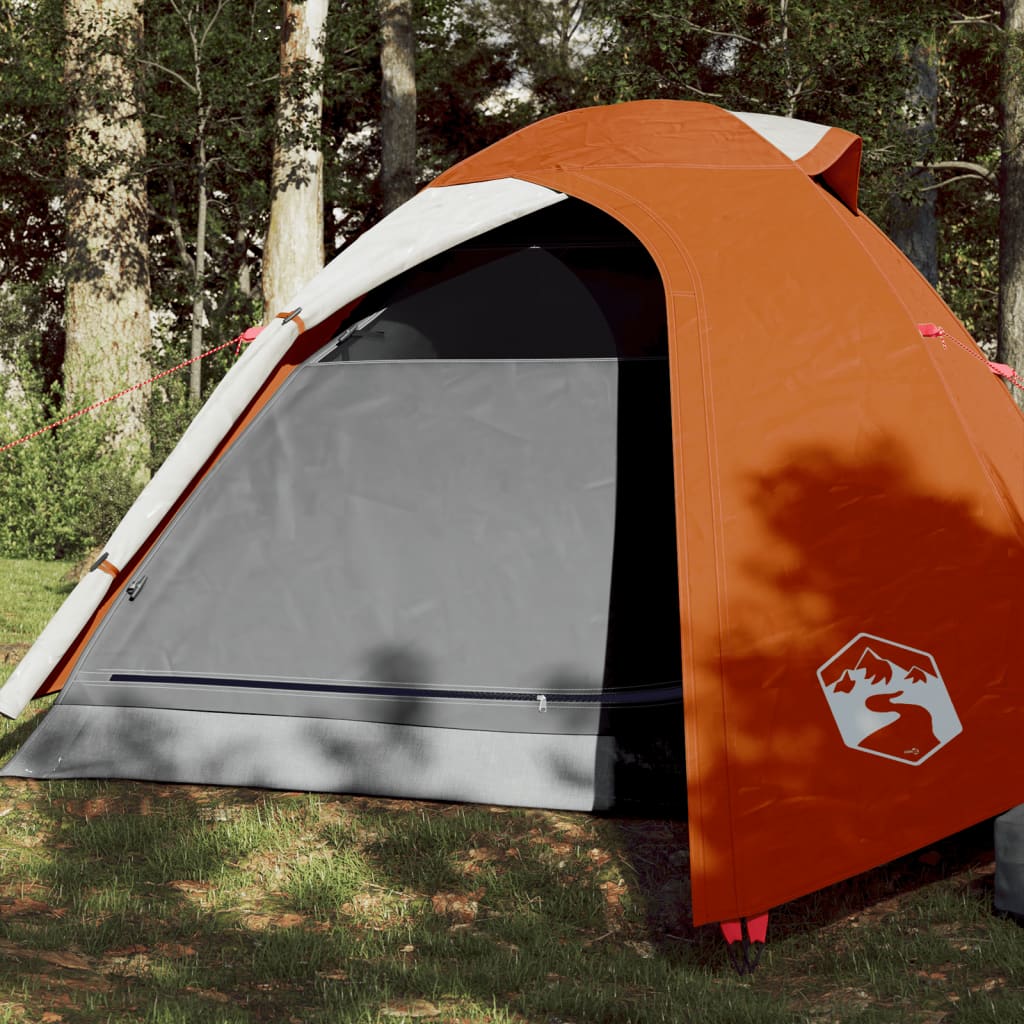 12: vidaXL 2-personers telt 264x210x125 cm 185T taft grå og orange