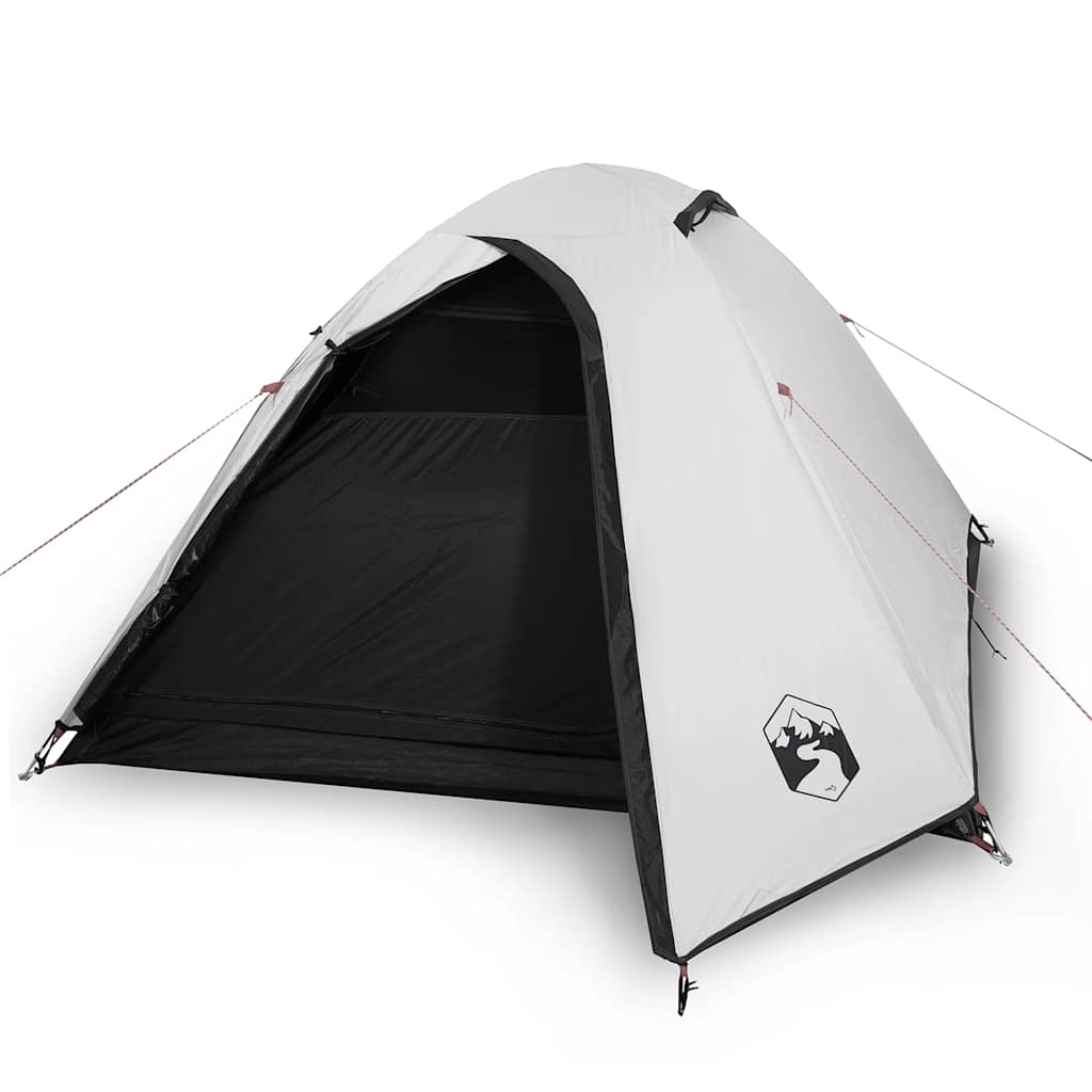 vidaXL Cort camping cupolă 3 persoane alb, țesătură opacă, impermeabil