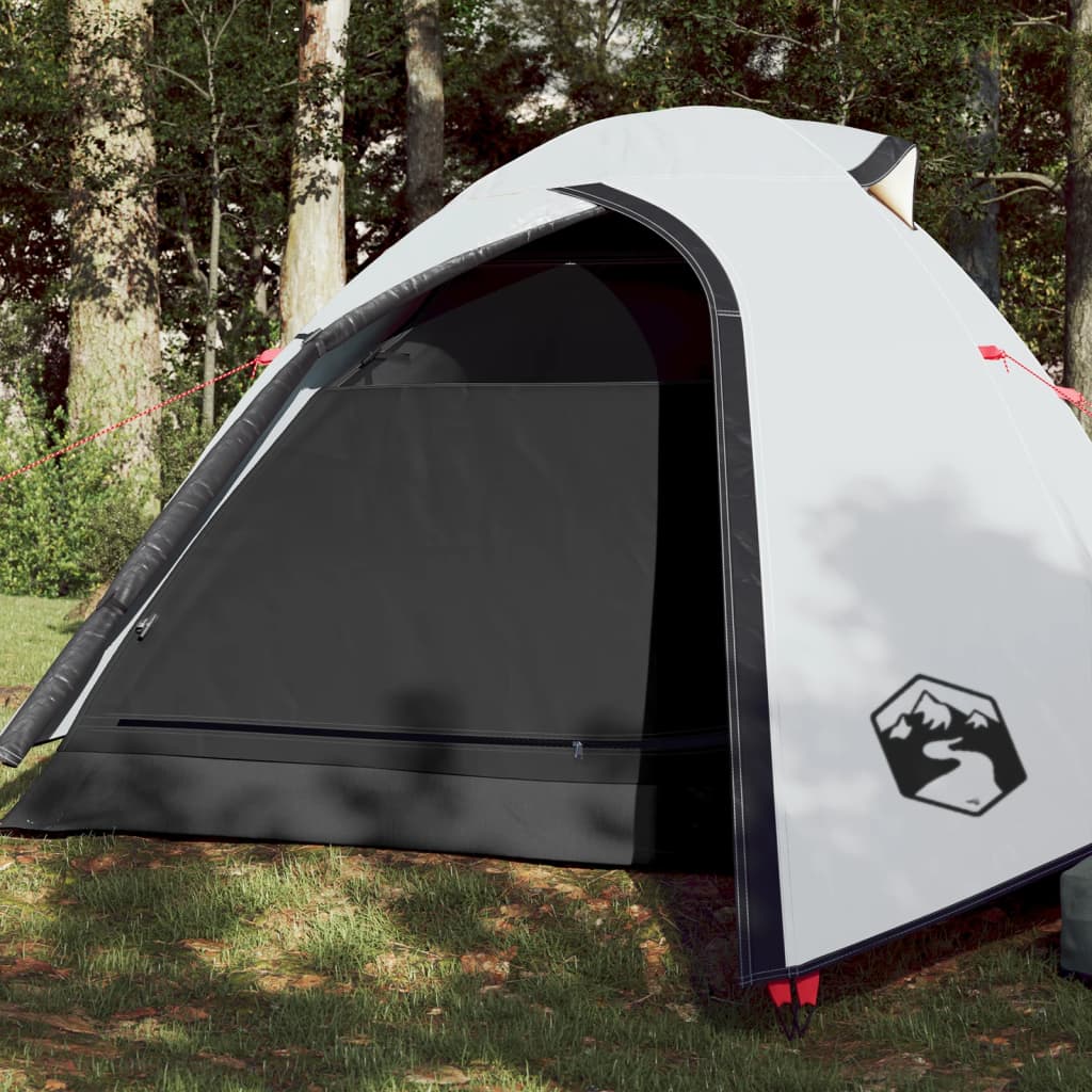 vidaXL Kuppeltelt for camping 3 personer hvit blendingsstoff vanntett - Camping | Telt