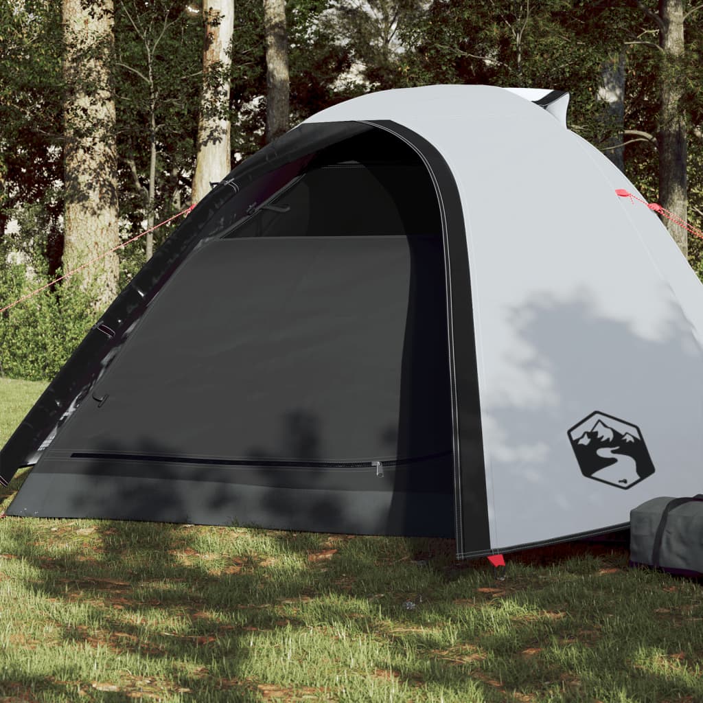 vidaXL Cort camping 4 pers., alb opac, impermeabil, configurare rapidă