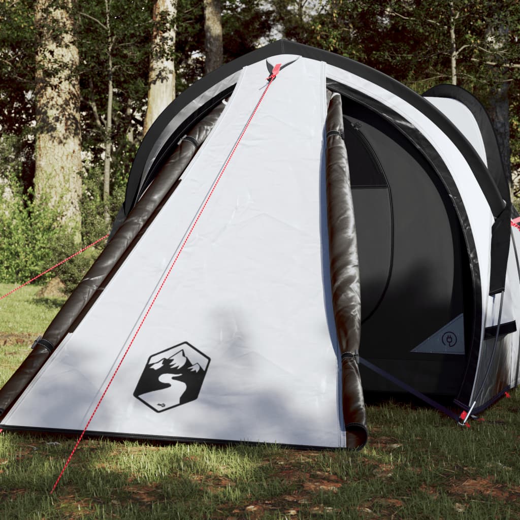 vidaXL Cort camping 2 pers., alb opac, impermeabil, configurare rapidă