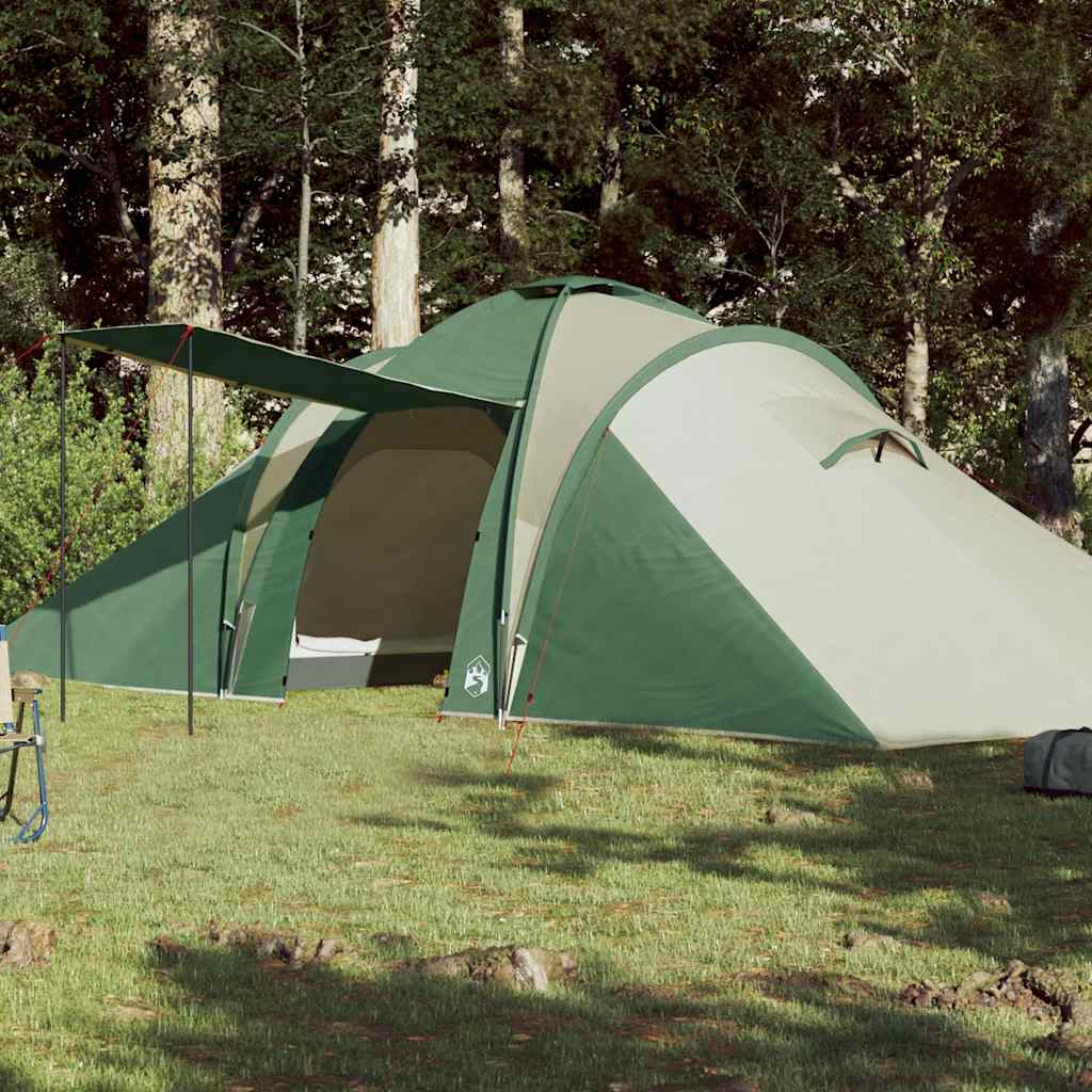 vidaXL Cort de camping cupolă pentru 6 persoane, verde, impermeabil