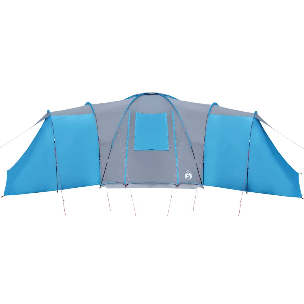 Tente de Camping 12 Personnes Auvent mode Abri Gris et Orange Imperméable vidaXL