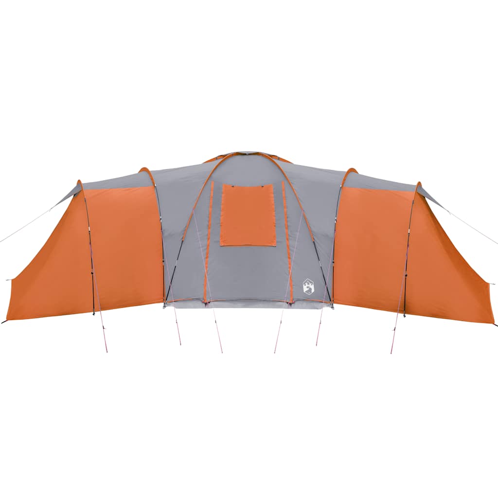 Tente de Camping 12 Personnes Auvent Abri Gris et Orange Imperméable vidaXL vendre