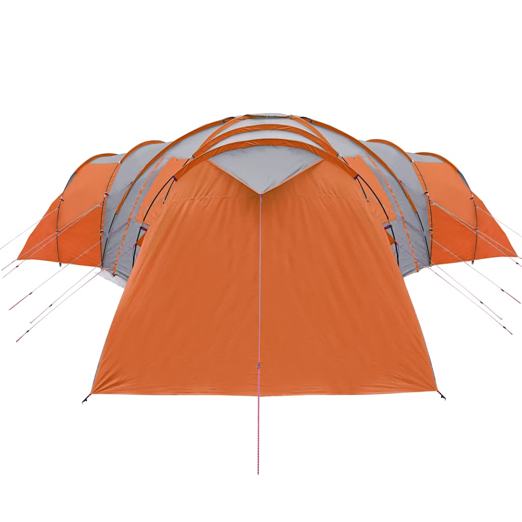 Tente de Camping 12 Personnes Auvent Abri Gris et Orange vente en gros Imperméable vidaXL