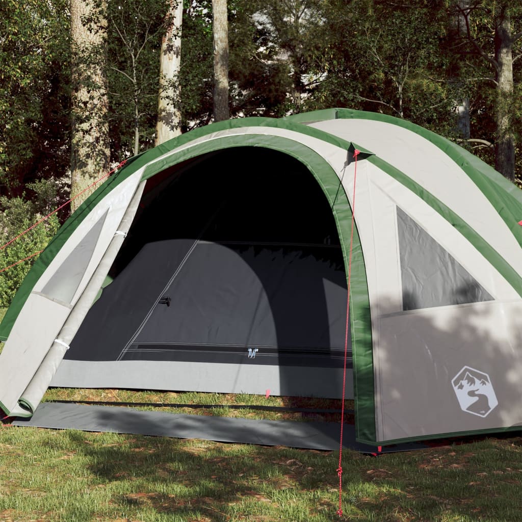 Campingzelt 4 Personen Grün 300x250x132 cm 185T Taft