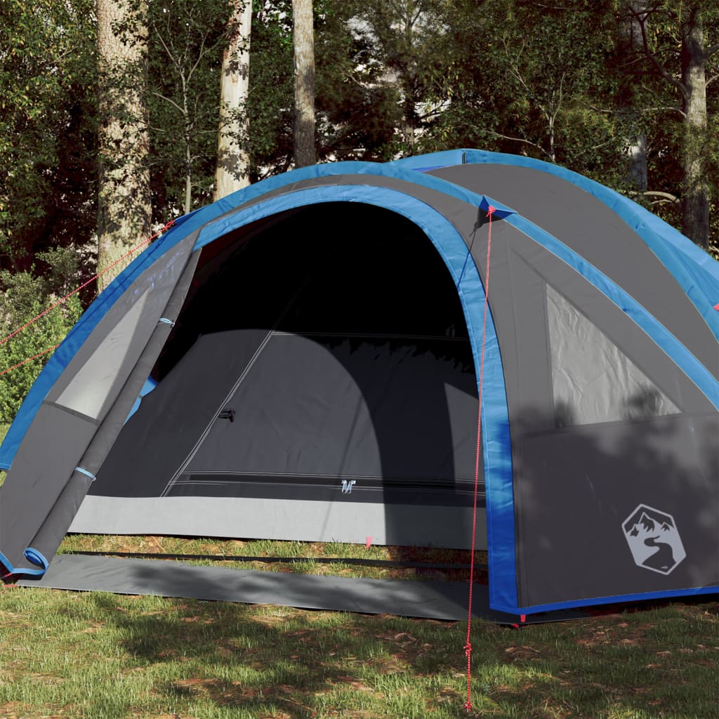 Campingzelt 4 Personen Blau 300x250x132 cm 185T Taft