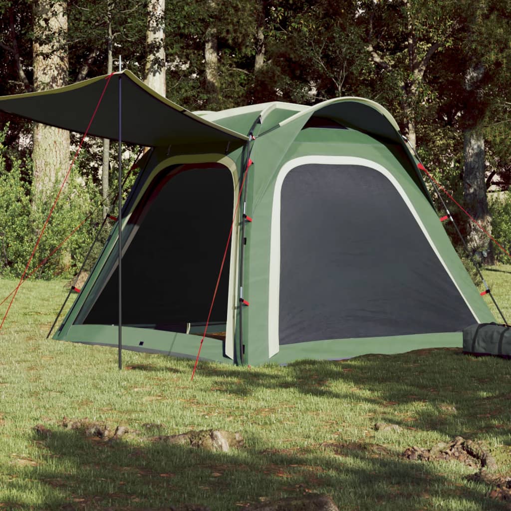 vidaXL Cort de camping, 4 persoane, verde, impermeabil, setare rapidă