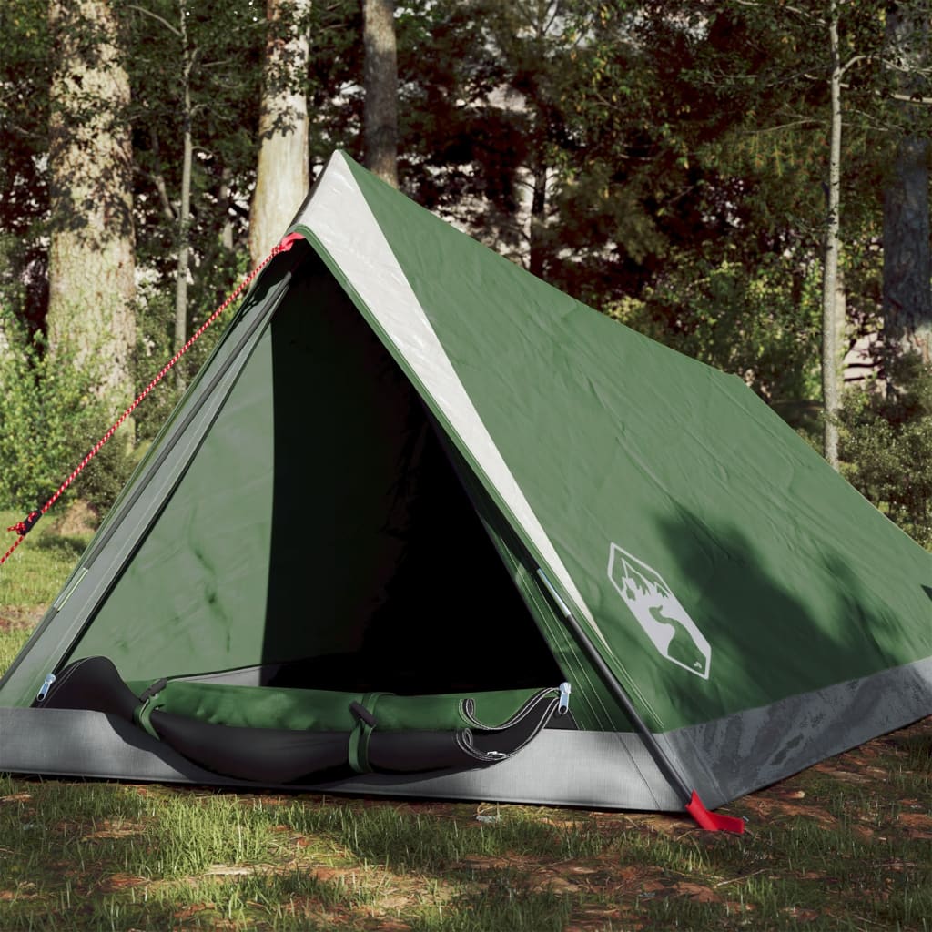 vidaXL Cort de camping 2 persoane, verde, 200x120x88/62 cm, tafta 185T