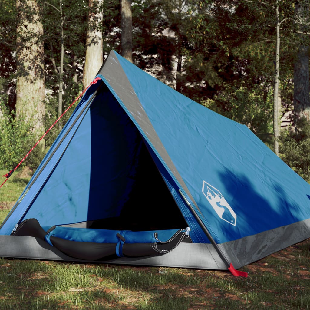 vidaXL Cort de camping 2 persoane albastru 200x120x88/62 cm tafta 185T