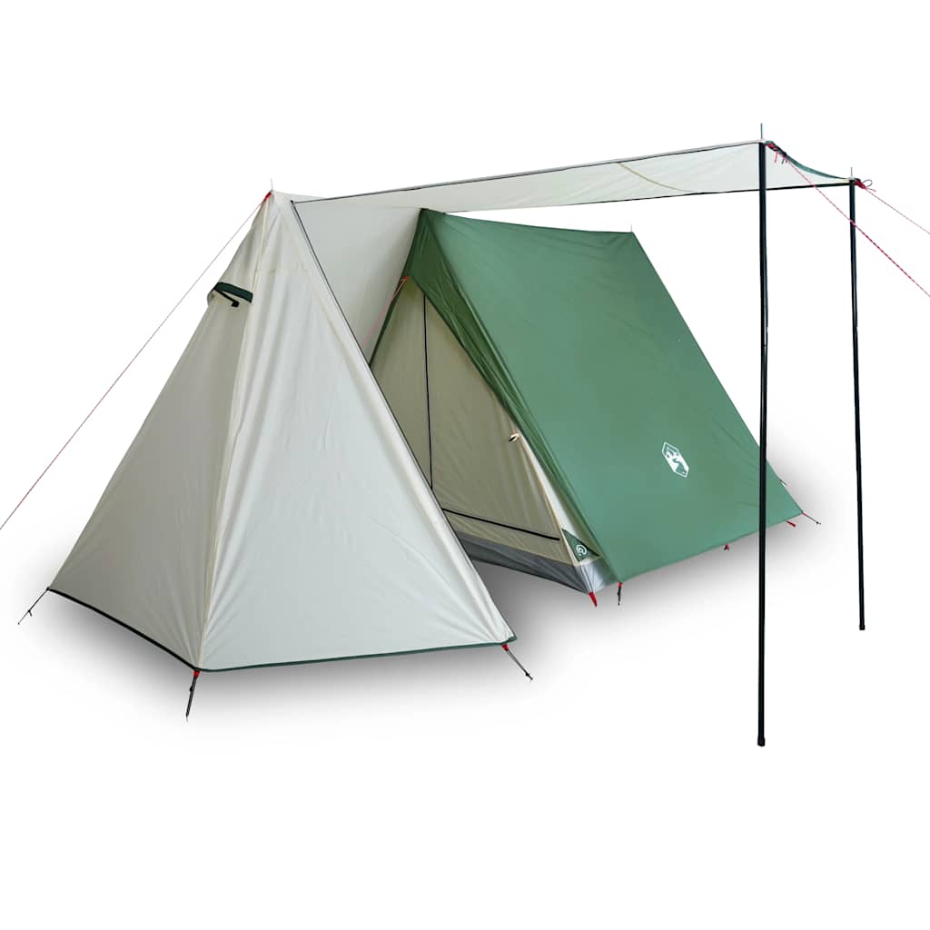 vidaXL Cort de camping pentru 3 persoane, verde, impermeabil
