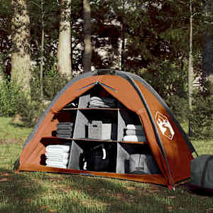 Šotor za shranjevanje 9 predelkov siv in oranžen vodoodporen