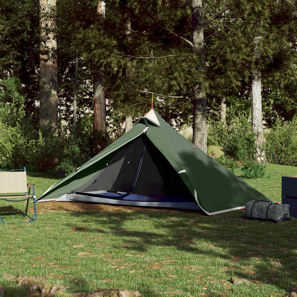vidaXL Tipi-Campingzelt 1 Person Grün Wasserdicht