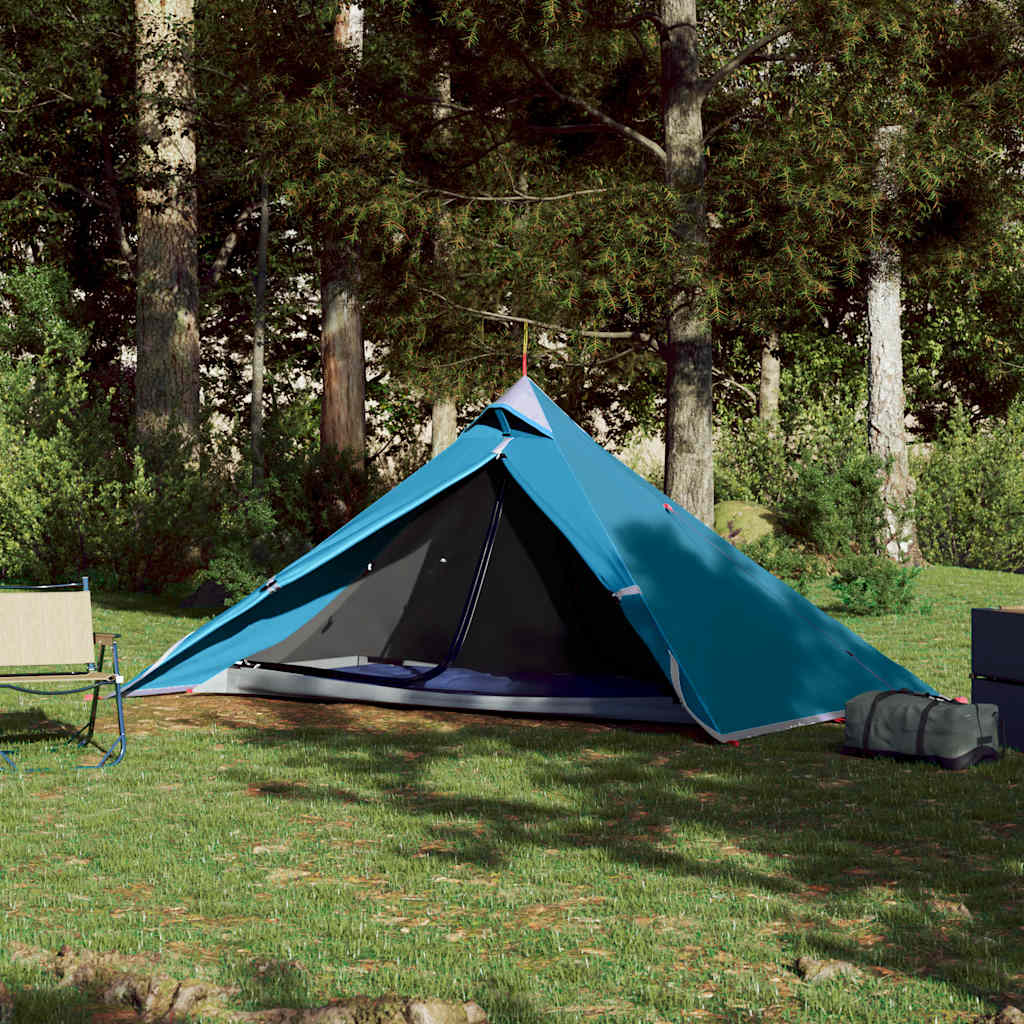 vidaXL Tipi-Campingzelt 1 Person Blau Wasserdicht