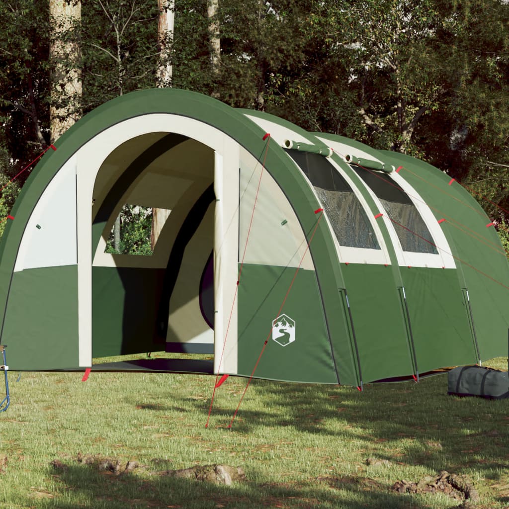 vidaXL Cort de camping 4 persoane, verde, 483x340x193 cm, tafta 185T