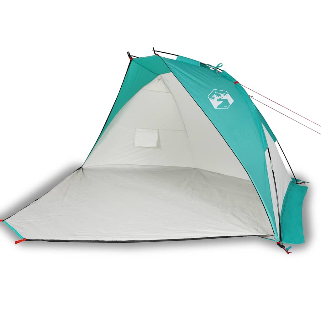 vidaXL Cort de plajă, verde marin, 268x223x125 cm, poliester 185T