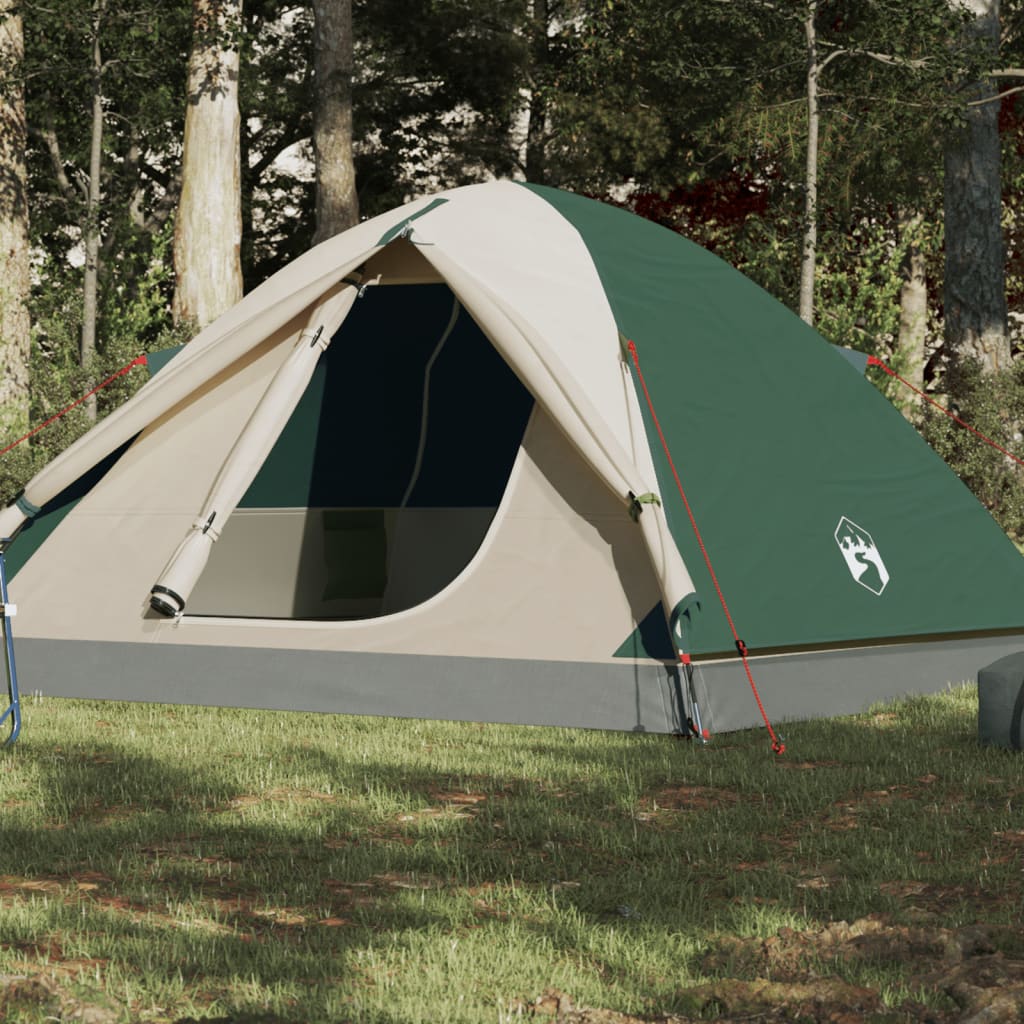 Campingzelt 3 Personen Grün 240x217x120 cm 190T Taft