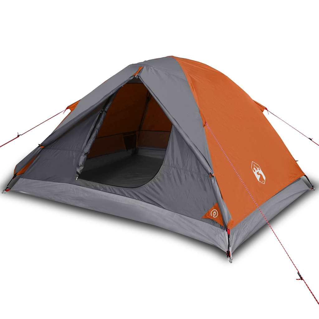 vidaXL Cort de camping cupolă 3 persoane, portocaliu, impermeabil