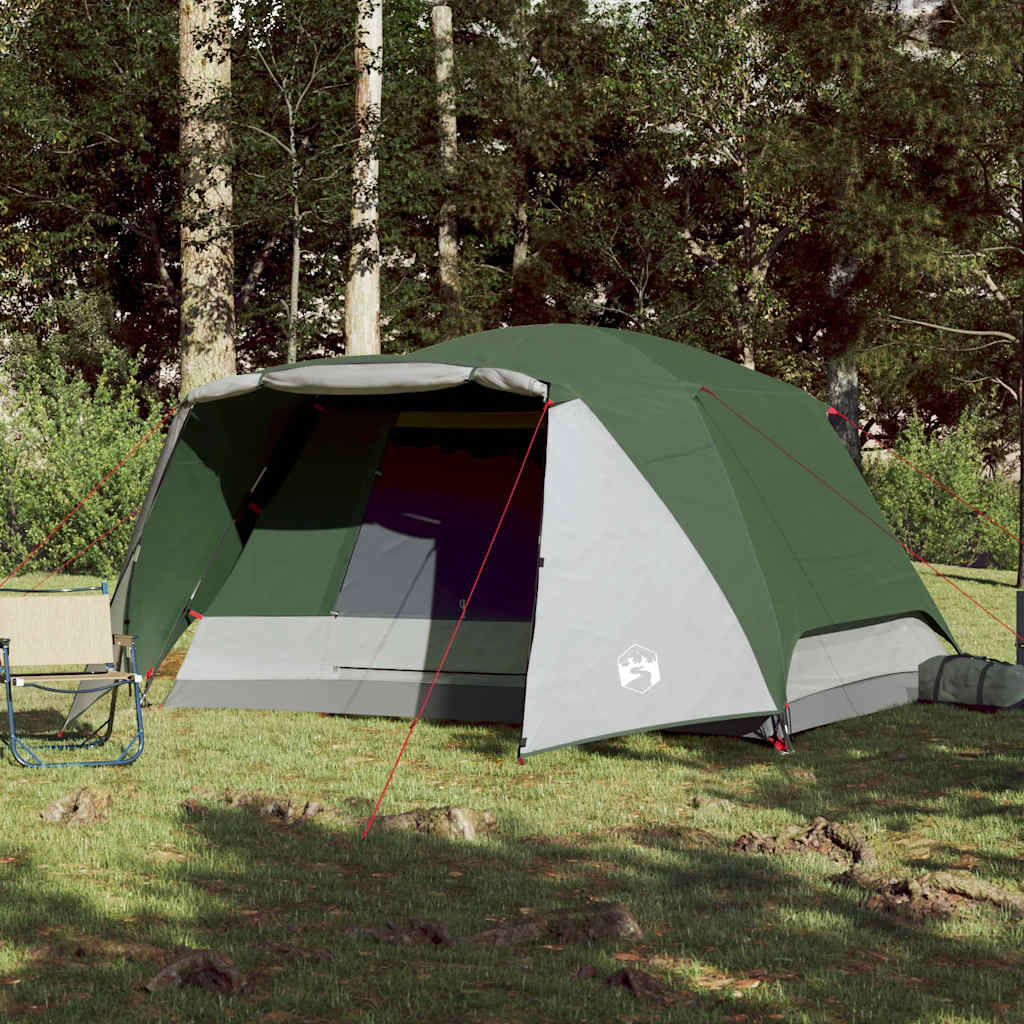 vidaXL Tent met luifel 4-persoons waterdicht groen afbeelding