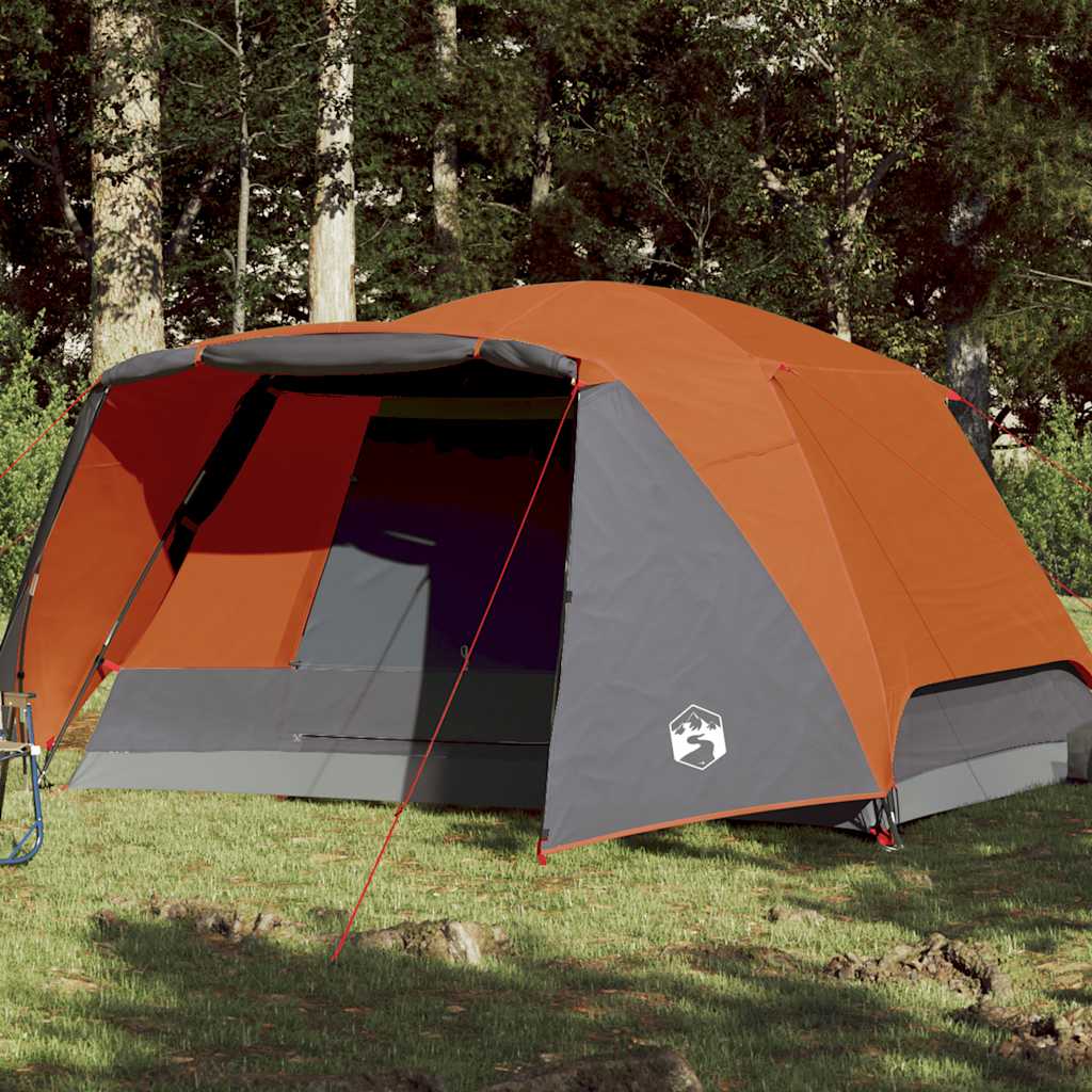 vidaXL Campingzelt mit Vorzelt 4 Personen Orange Wasserdicht