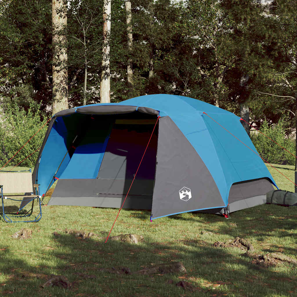 vidaXL Gezinstent met luifel 6-persoons waterdicht blauw afbeelding
