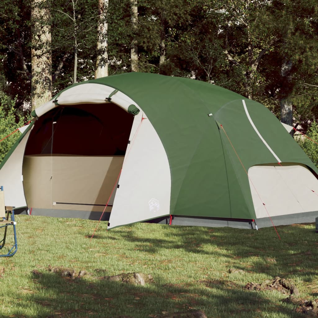 vidaXL Cort de camping, 8 persoane, verde, țesătură opacă, impermeabil