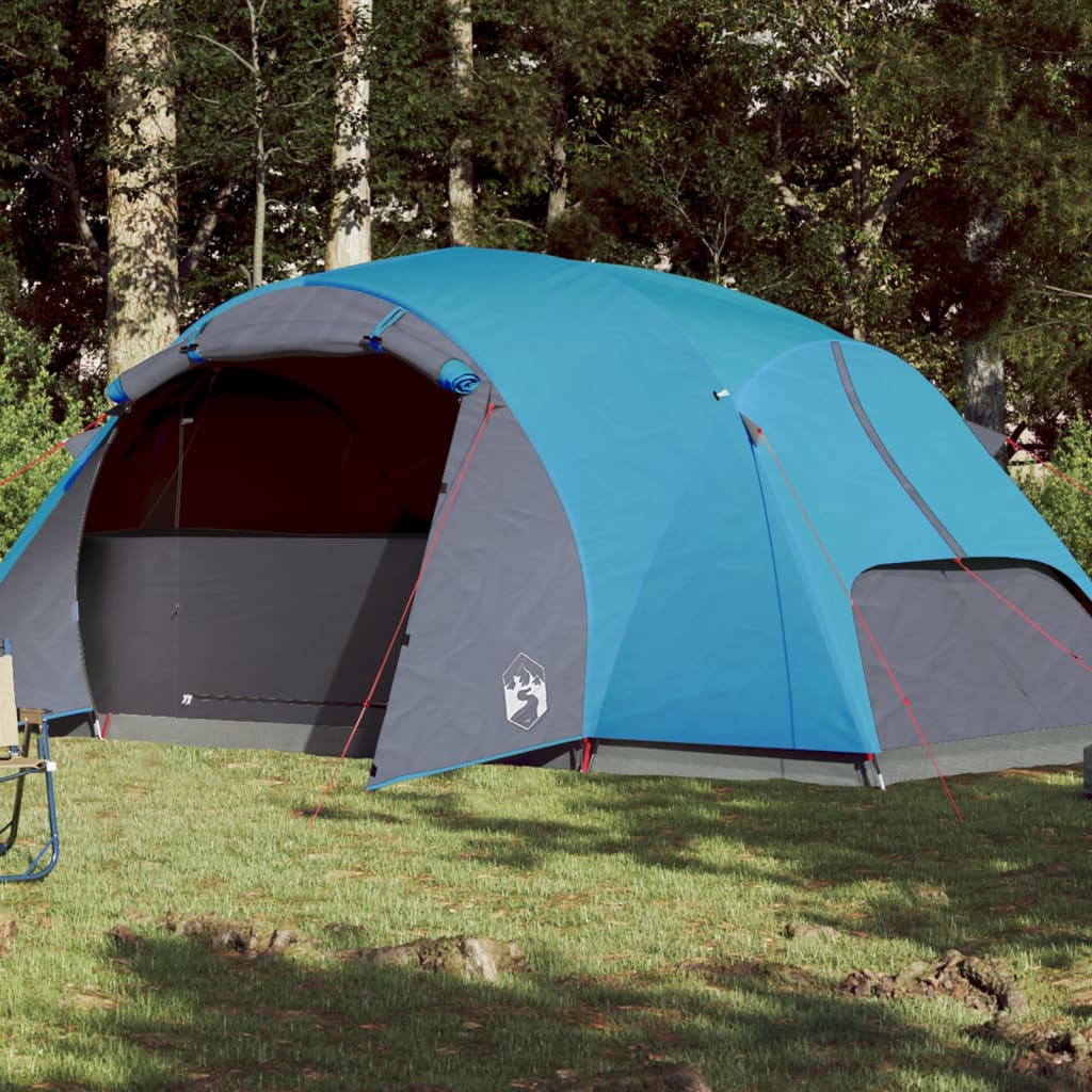 vidaXL Cort camping 8 pers., albastru, impermeabil, configurare rapidă