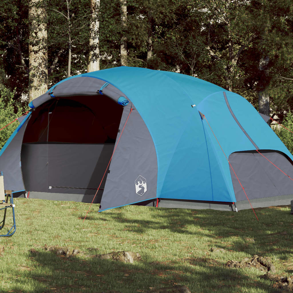 vidaXL Cort de camping pentru 8 persoane, albastru, impermeabil