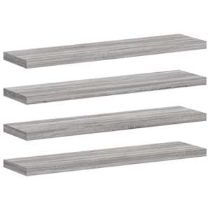 Nástěnné police 4 ks šedé sonoma 40x10x1,5 cm kompozitní dřevo - obrázek 2