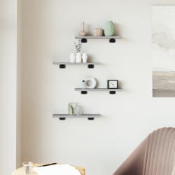 vidaXL seinariiulid 4 tk, hall Sonoma tamm, 40x10x1,5 cm, tehispuit