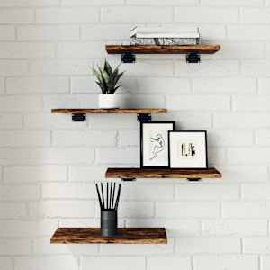 Stenske police 4 kosi dimljeni hrast 40x20x1,5 cm inž. les