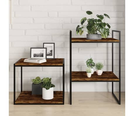 vidaXL Étagères murales 4 pcs chêne fumé 40x40x1,5cm bois d'ingénierie