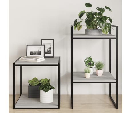 vidaXL Wandregale 4 Stk. Grau Sonoma 40x40x1,5 cm Holzwerkstoff