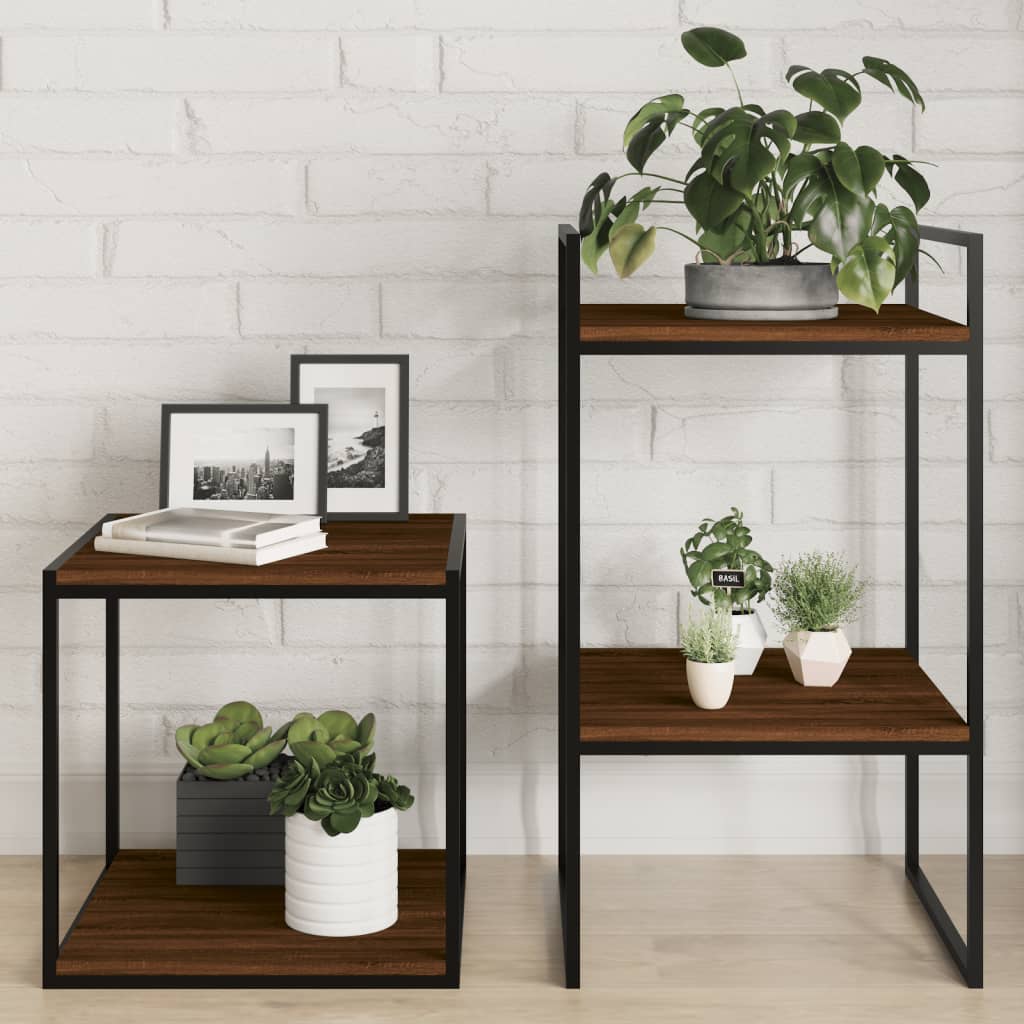 vidaXL Wandschappen 4 st 40x40x1,5 cm bewerkt hout bruin eikenkleur afbeelding