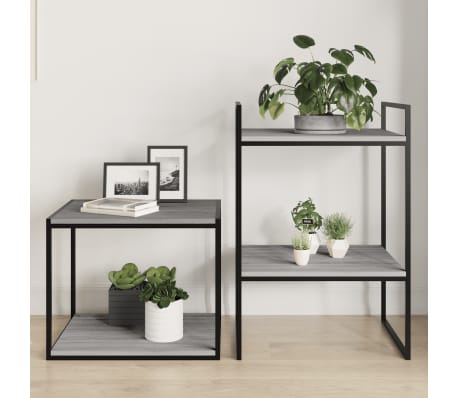 vidaXL Wall Shelves 4 pcs Grey Sonoma 40x50x1.5 cm Engineered Wood