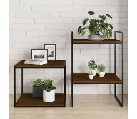 vidaXL Rafturi de perete, 4 buc., stejar maro, 40x50x1,5 cm, lemn